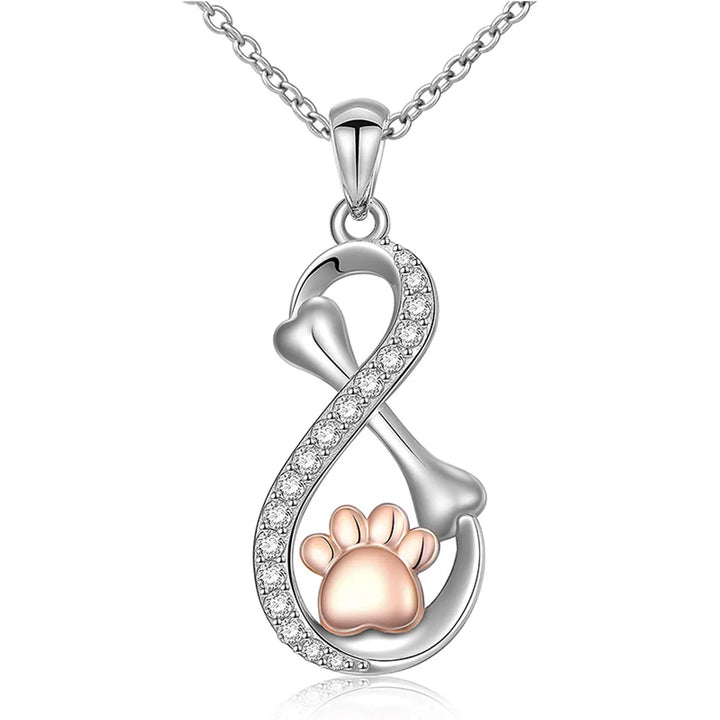 Infinity Paw Print Necklace