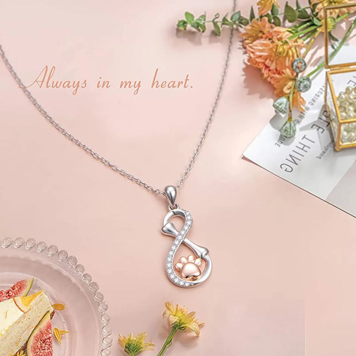Infinity Paw Print Necklace