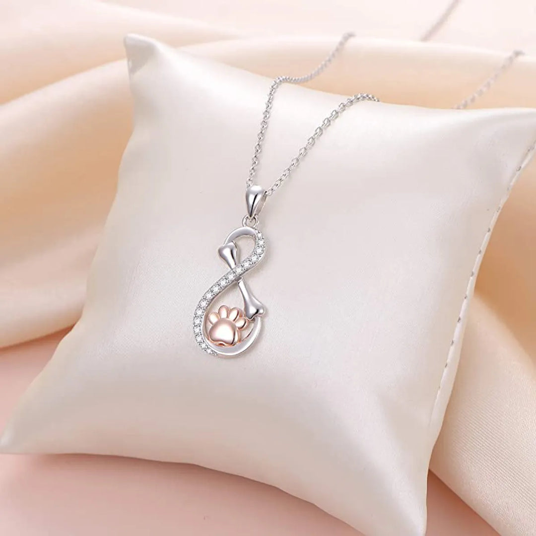 Infinity Paw Print Necklace