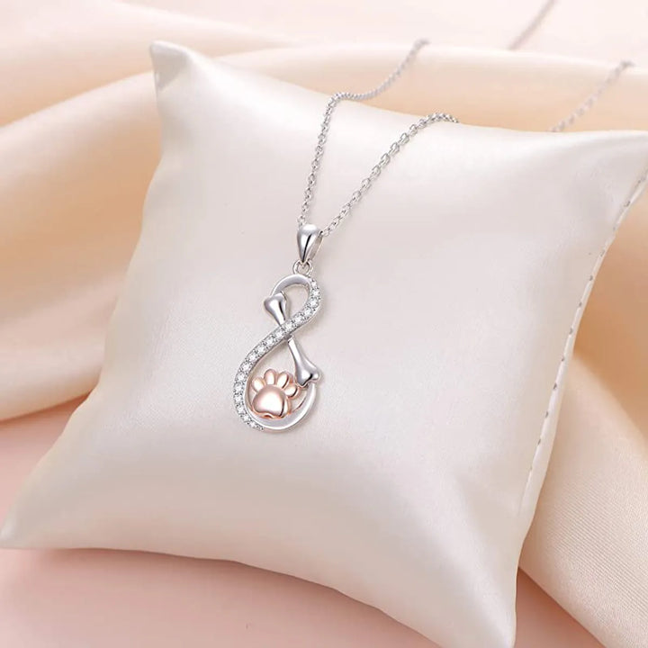 Infinity Paw Print Necklace