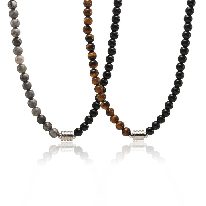 Obsidian Stone Beaded Necklace