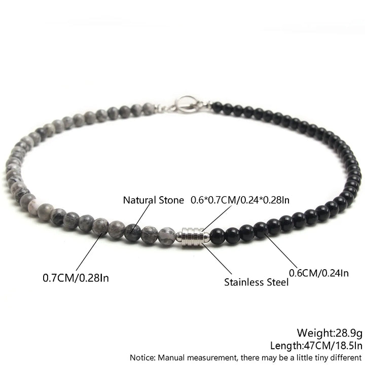 Obsidian Stone Beaded Necklace