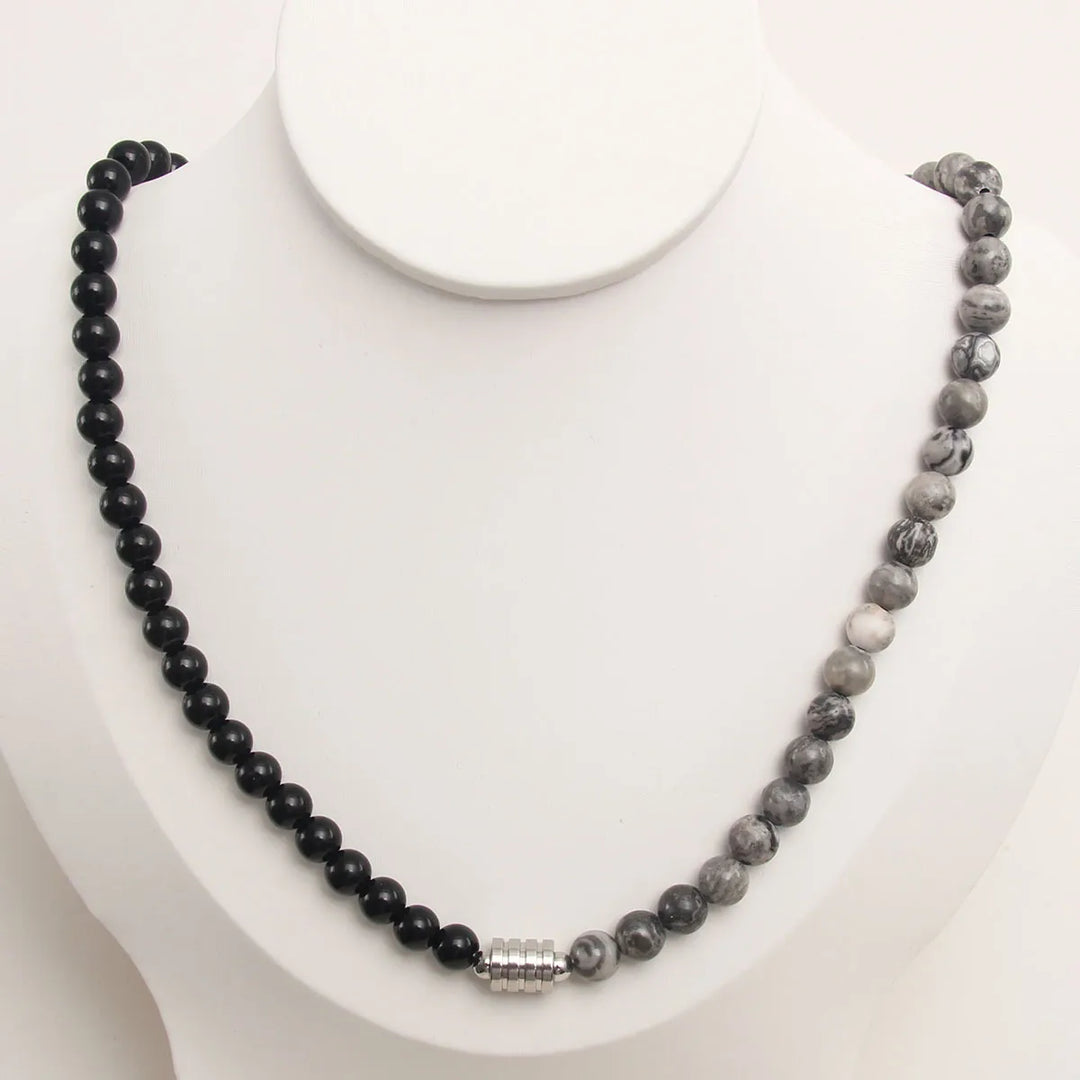 Obsidian Stone Beaded Necklace