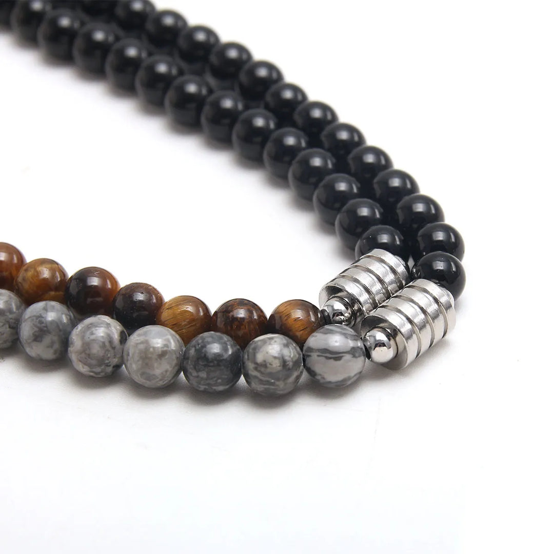 Obsidian Stone Beaded Necklace