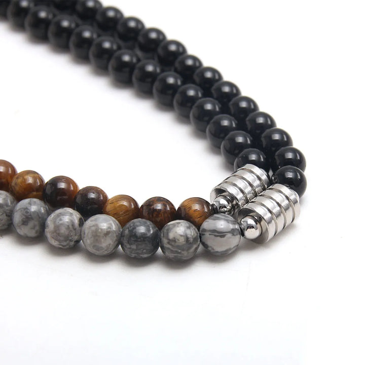 Obsidian Stone Beaded Necklace