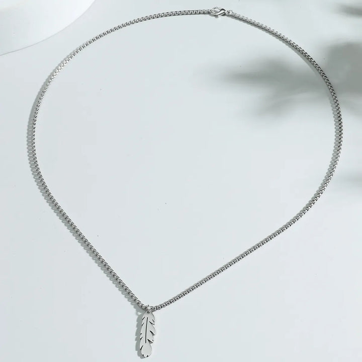 Stainless Steel Feather Necklace