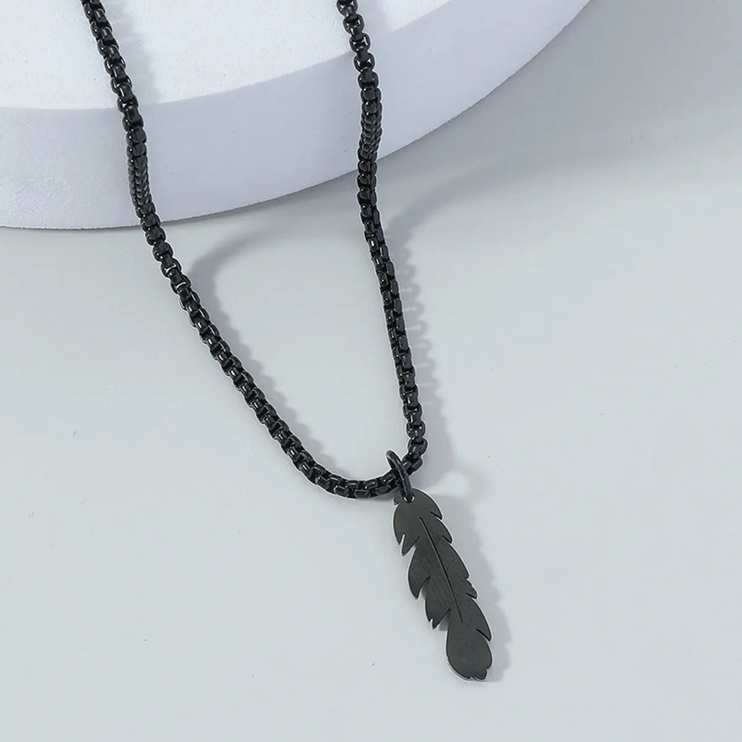 Stainless Steel Feather Necklace