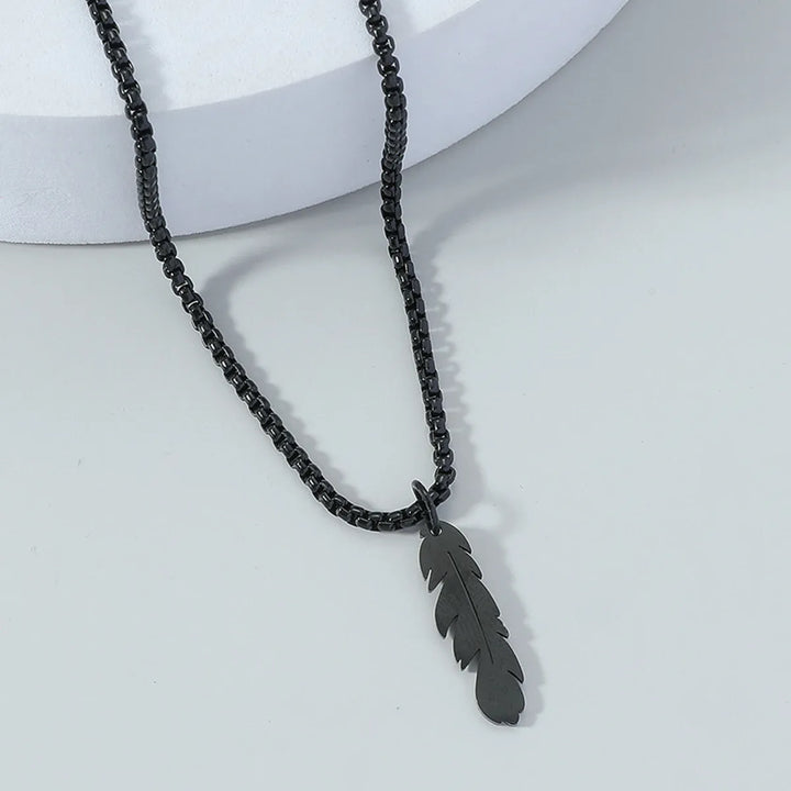 Stainless Steel Feather Necklace