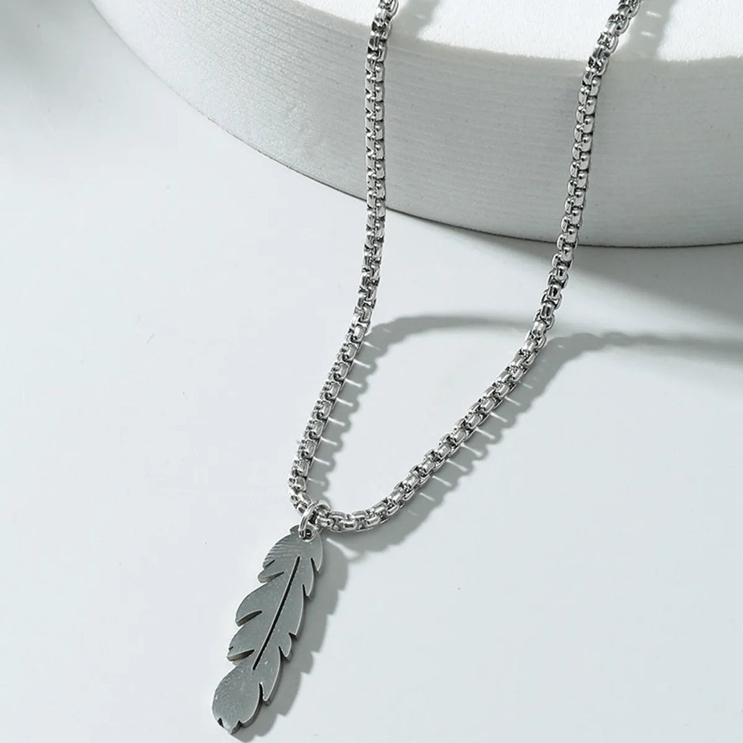 Stainless Steel Feather Necklace