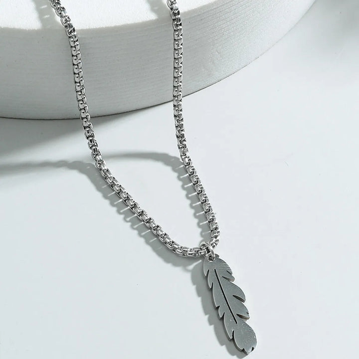 Stainless Steel Feather Necklace