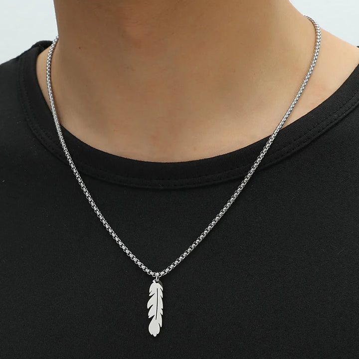 Stainless Steel Feather Necklace
