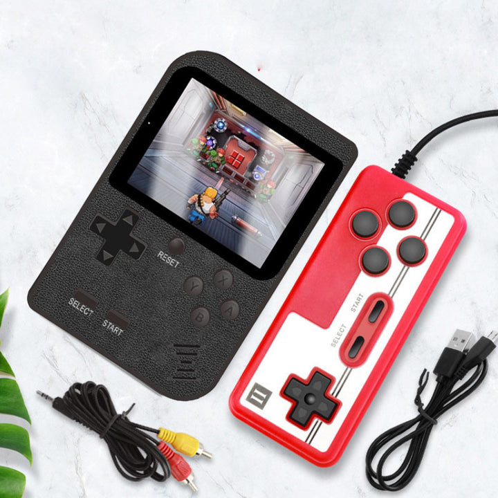 red console and controller with cables