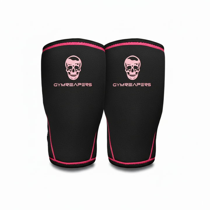 Close-up of GymReapers 7mm knee sleeve – thick neoprene material with reinforced stitching for heavy lifting and joint protection