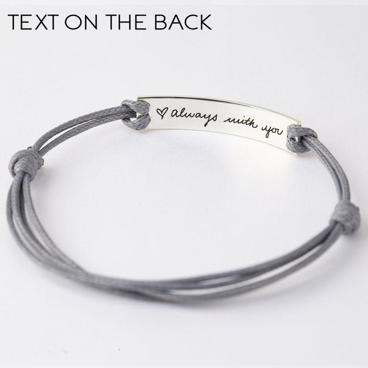 Handwritten Leather Memorial Bracelet