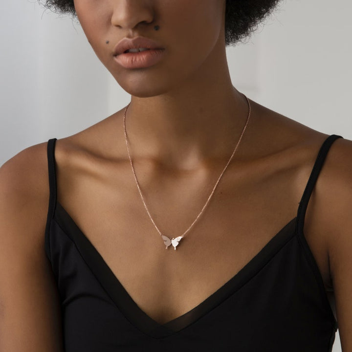 Custom Butterfly Initial Necklace