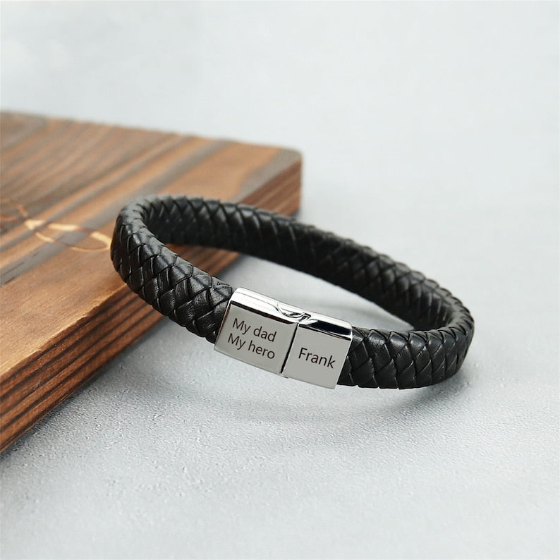 Personalized Men’s Leather Bracelet