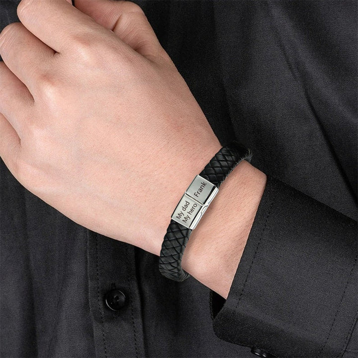Personalized Men’s Leather Bracelet