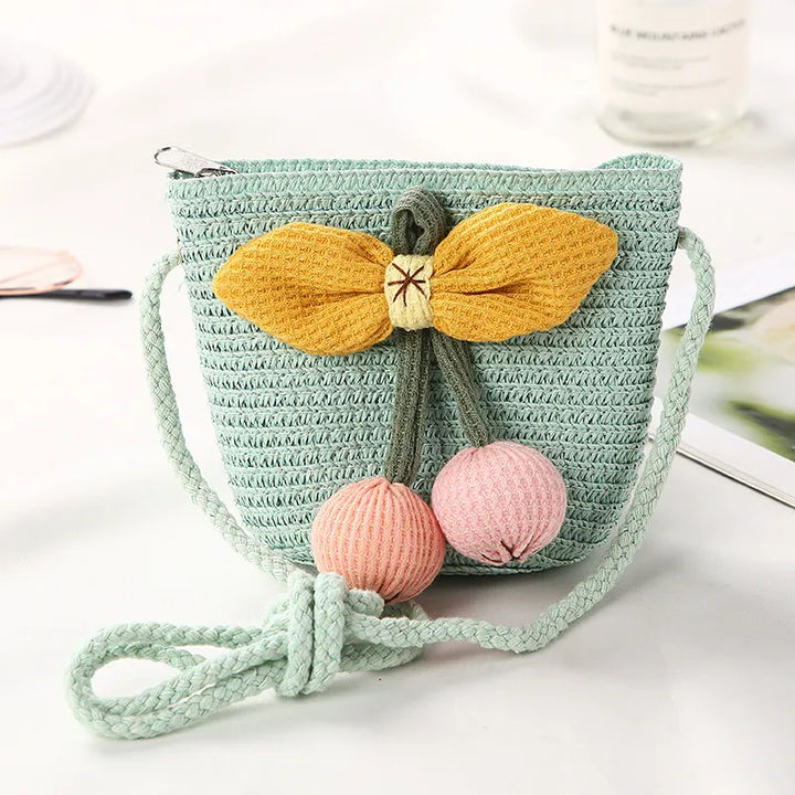 Flower Straw Shoulder Bag