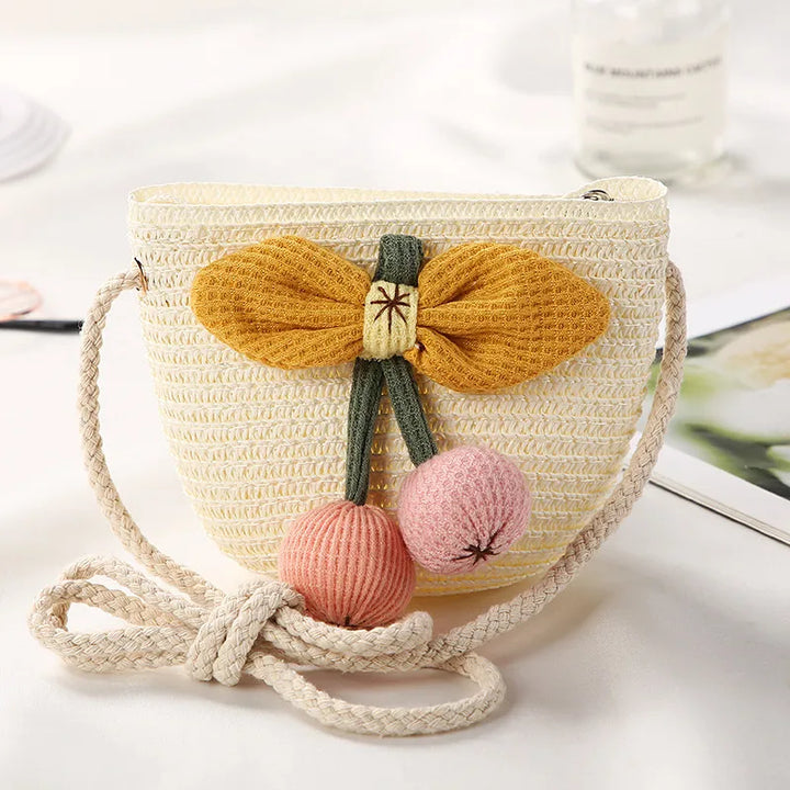 Flower Straw Shoulder Bag