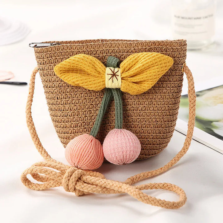 Flower Straw Shoulder Bag