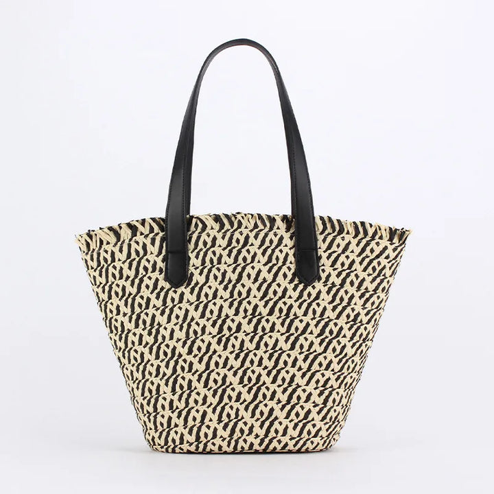 Women's Large Straw Bucket Bag