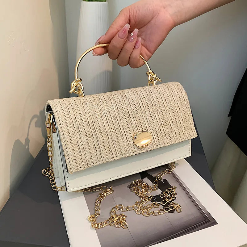Fashion Straw Chain Bag