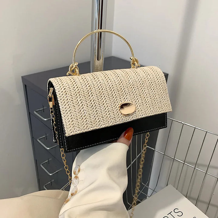 Fashion Straw Chain Bag