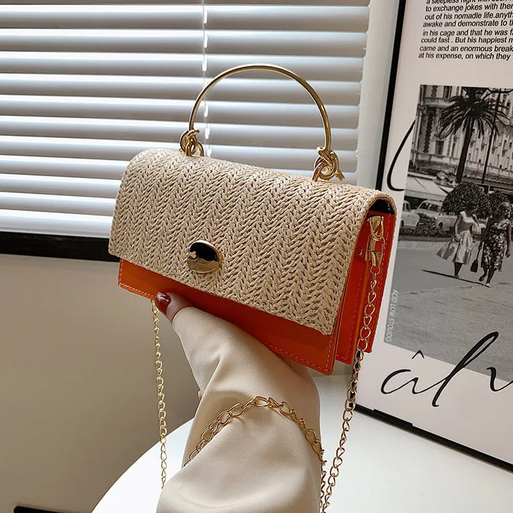Fashion Straw Chain Bag