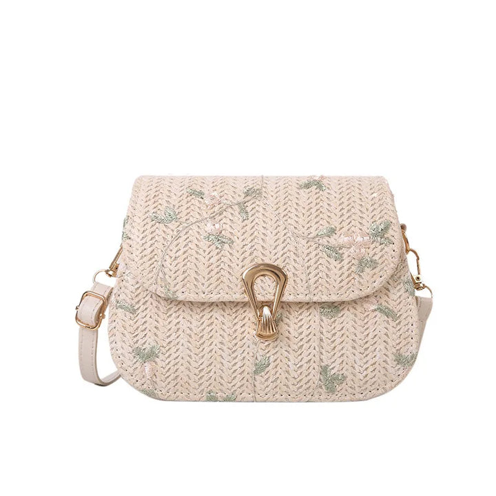 Flower Straw Square Bag