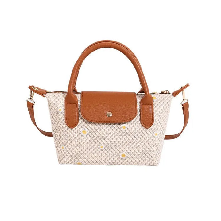 Women's Flower Straw Shoulder Bag