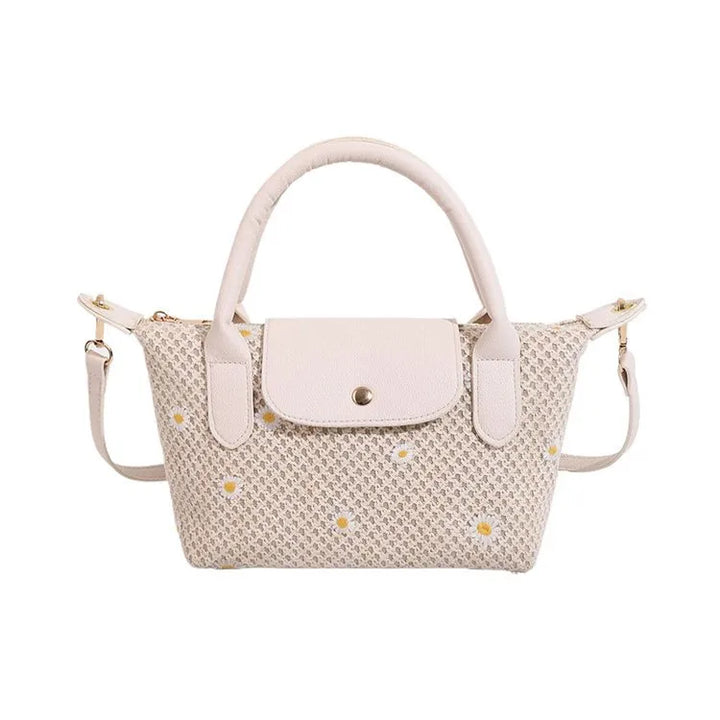 Women's Flower Straw Shoulder Bag