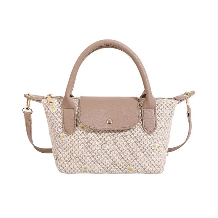 Women's Flower Straw Shoulder Bag